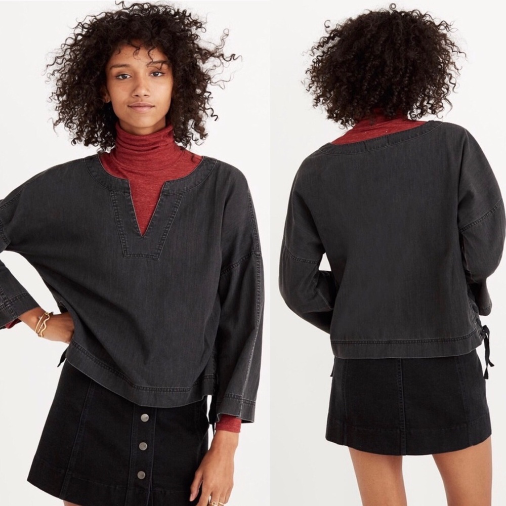 MADEWELL | Lace-Up Side Denim Top